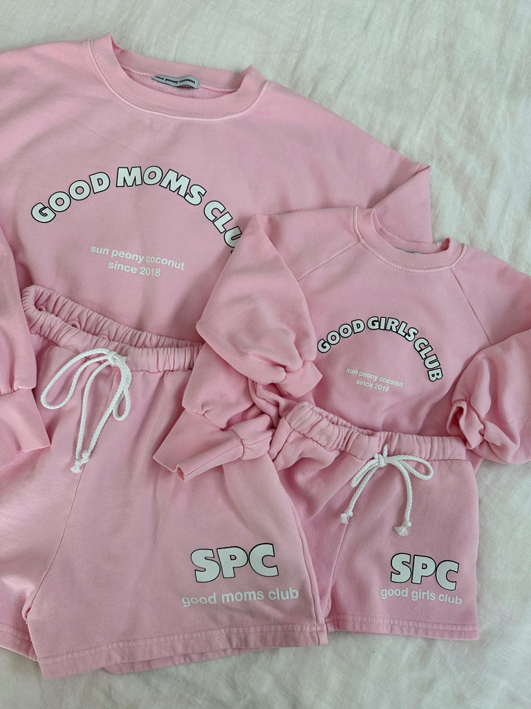 Peach Good Moms Club Sweatshirt - Sun Peony Coconut
