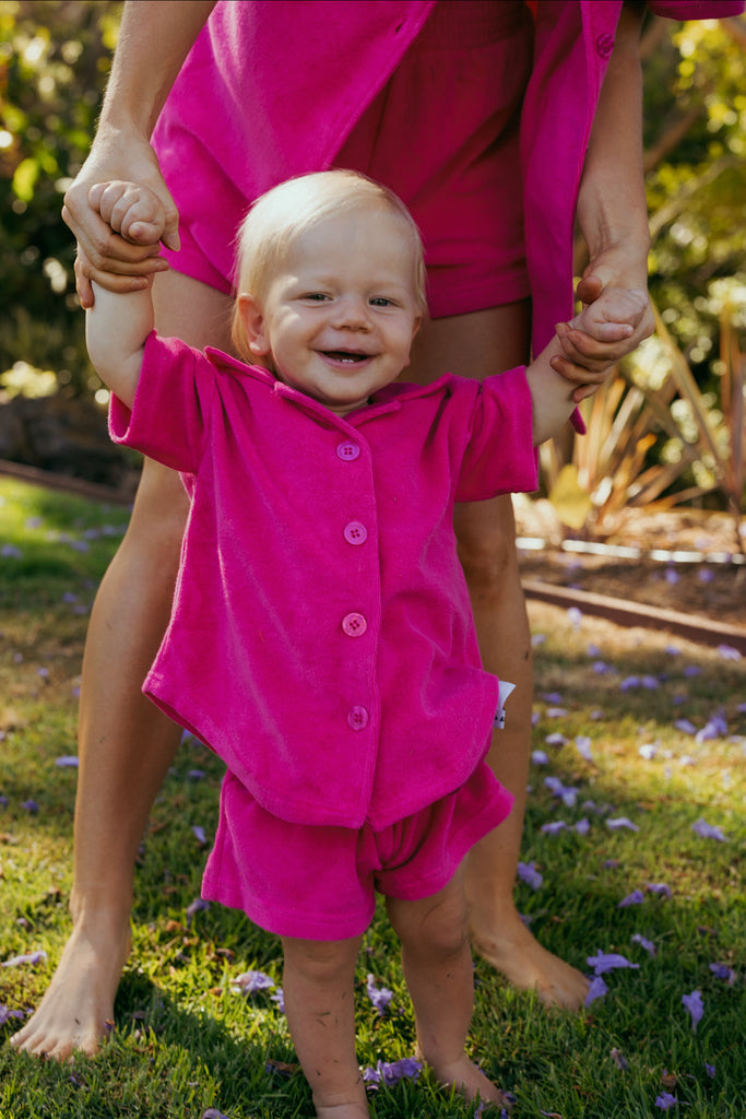 Lauren Luyendyk x SPC Kid's Terry Shirt / Pink - Sun Peony Coconut