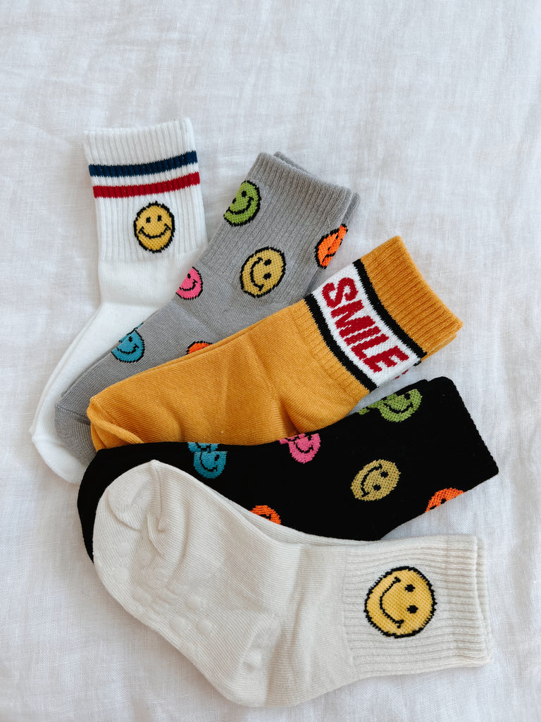 Smiley Unisex Socks Set (5 pairs) - Sun Peony Coconut
