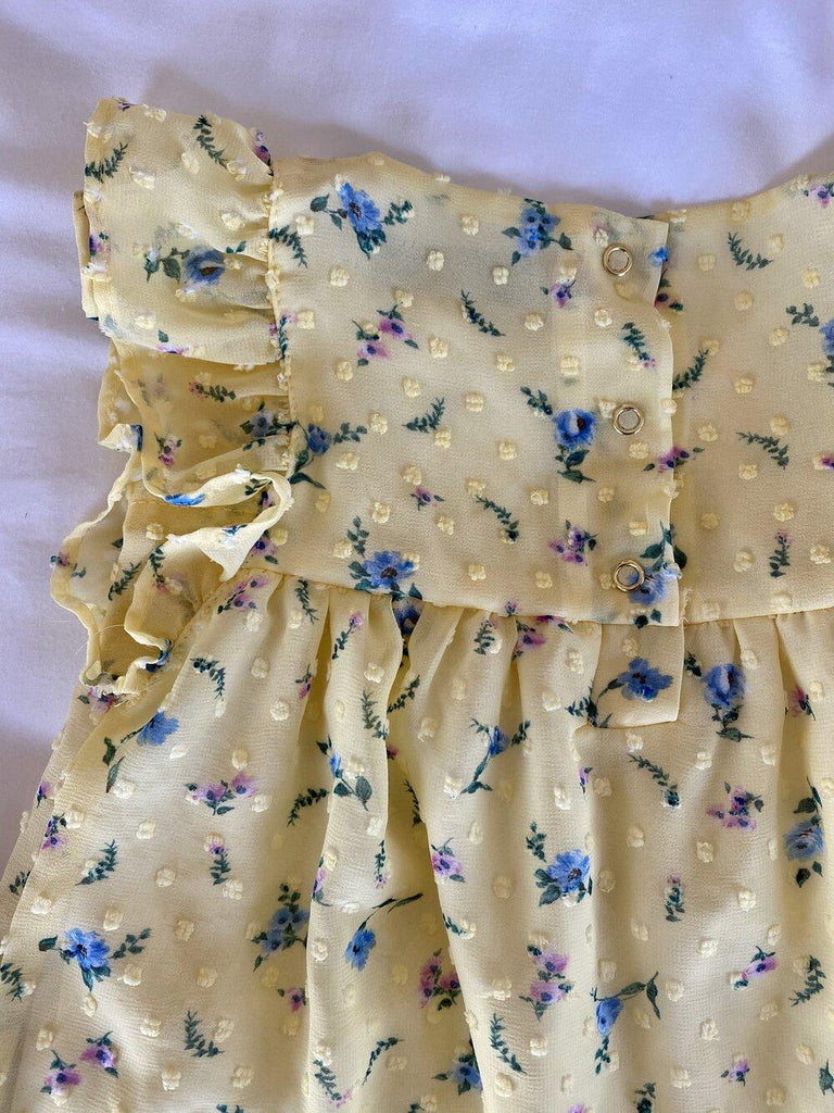 Daisy Girl Floral Dress Lemon - Sun Peony Coconut