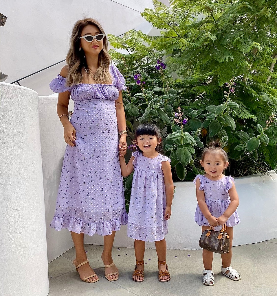Sophia Floral Mom Dress Lilac - Sun Peony Coconut