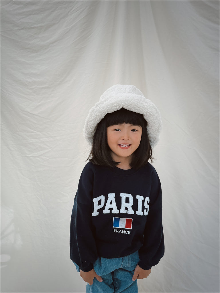 Paris Sweatshirt Navy - Sun Peony Coconut