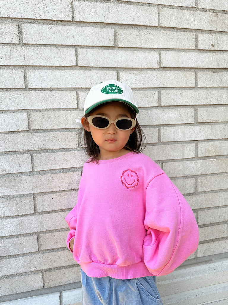 Ava Smiley Sweatshirt Pink - Sun Peony Coconut