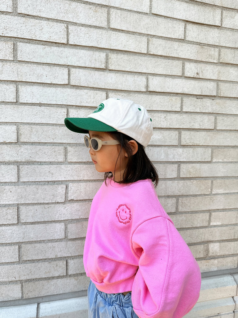 Ava Smiley Sweatshirt Pink - Sun Peony Coconut