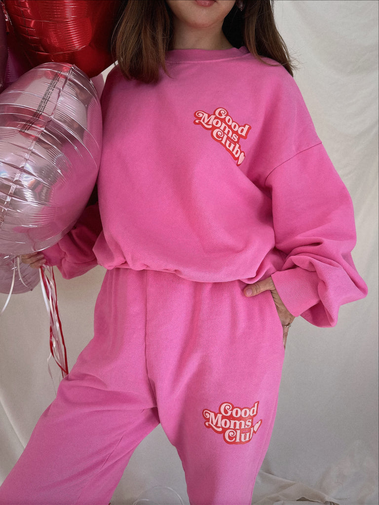 Be My Love Good Moms Club Sweatshirt Pink - Sun Peony Coconut